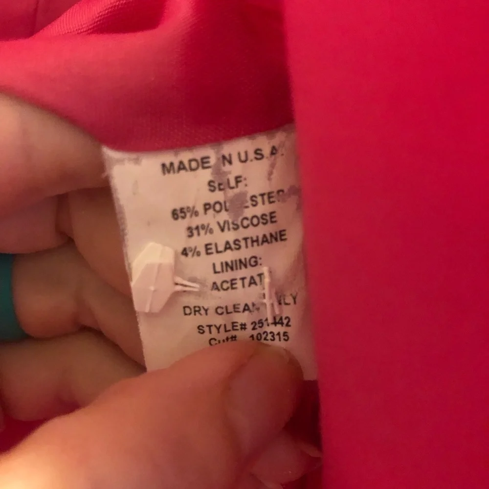 Trina Turk Hot Pink 3/4 Sleeve Barbie Style Blazer Sz 4